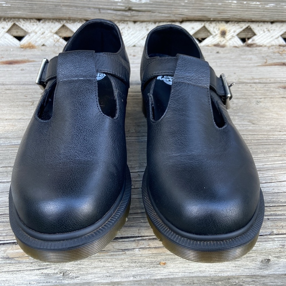 New! Dr. Martens POLLEY PW Black Leather T-Strap Mary Jane Shoe Women's Size 9 - Picture 3 of 14